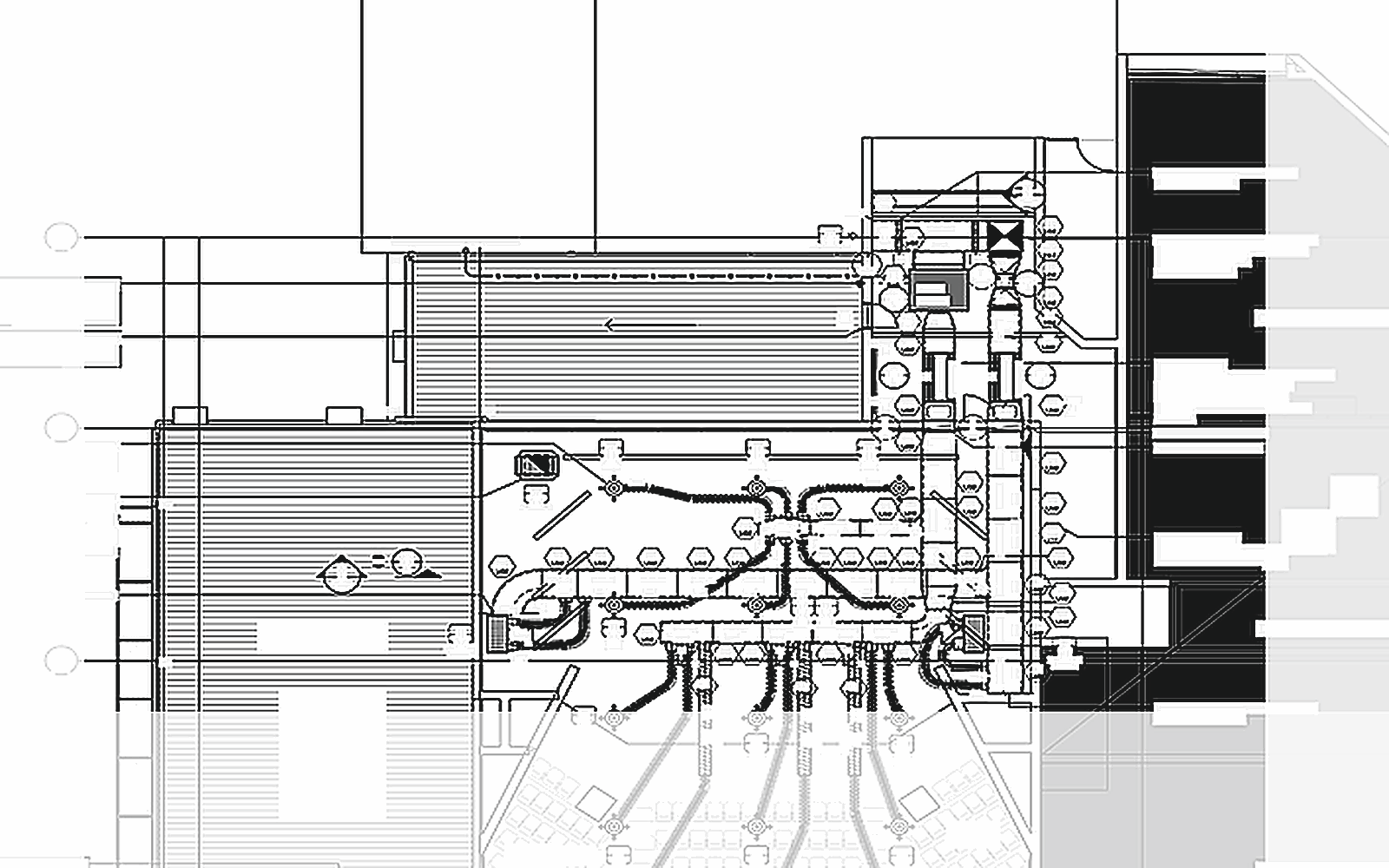Anonymised ductwork routing detail